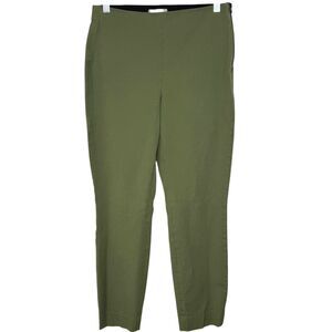 Everlane Green skinny dress pant vertical accent seam side zipper size 6